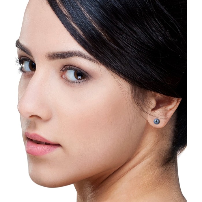 Dark Blue Pear cut Diamond Stud Earring 925 sterling silver 3 gram